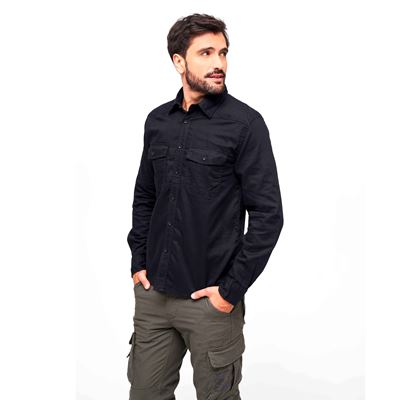 Chemise en FLANELLE à manches longues NOIRE BRANDIT 4030-2 2