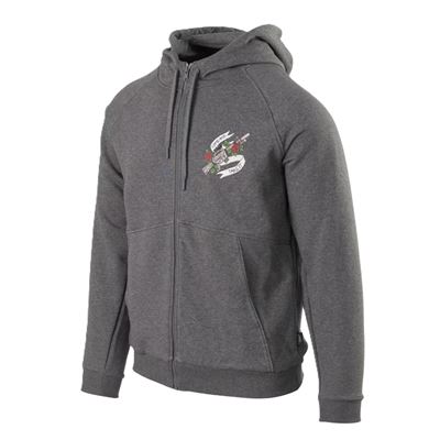 Sweat-shirt COME AND TAKE IT avec fermeture éclair et capuche GRIS