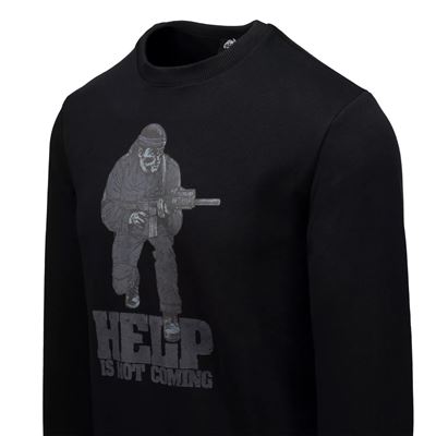Sweat-shirt HELP IS NOT COMING NOIR Helikon-Tex® BL-HIN-CB-01 2