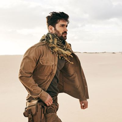 Chemise style VINTAGE à manches longues CAMEL SABLE BRANDIT 9373-70 2