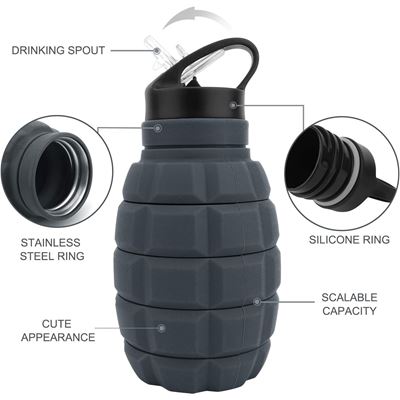 Bouteille GRANÁT pliable 580 ml GRISE CALIBER GOURMET CBG-TMS-GRENADE 2