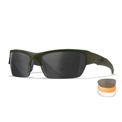 Lunettes de tir WX VALOR, lot de 3 verres, monture VERTE