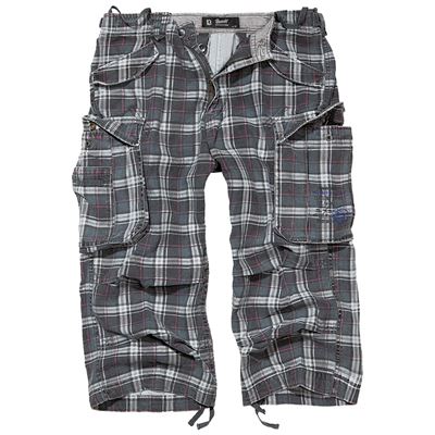 Short 3/4 INDUSTRY vintage GRIS/NOIR/VIOLET à carreaux