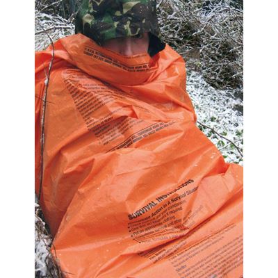Sac de couchage de secours avec instructions ORANGE BUSHCRAFT CL044 2