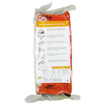 Sac de couchage BLIZZARD d'urgence emballé sous vide ORANGE