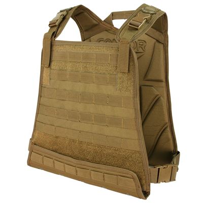 Gilet porte-plaques MOLLE - COMPACT COYOTE BROWN