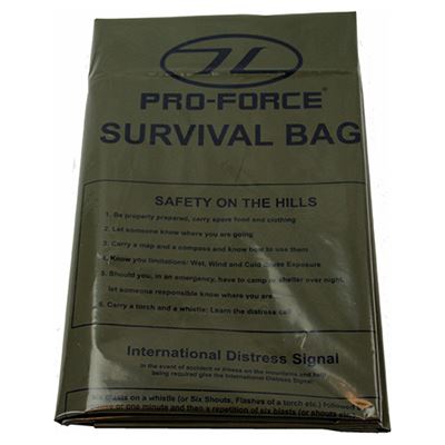 Sac de survie SURVIVAL 1 personne, instructions incluses, VERT
