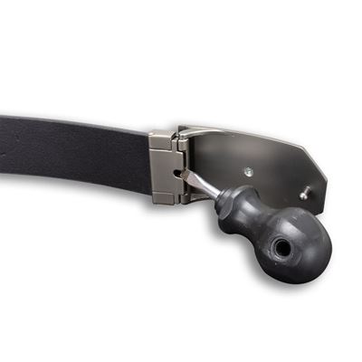 Ceinture en cuir avec boucle SPARTAN biseautée 40 mm NOIRE  CZ-608 4