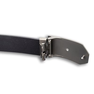 Ceinture en cuir avec boucle SPARTAN biseautée 40 mm NOIRE  CZ-608 3