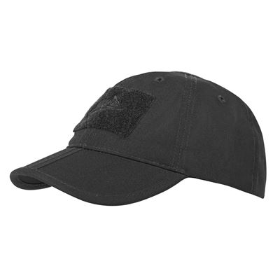 Casquette de baseball à fermeture velcro FOLDING® rip-stop NOIR