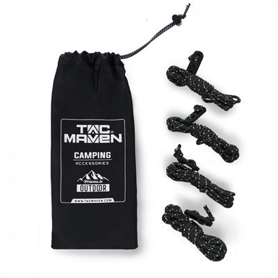 Cordon de tente tendu 4 pièces NOIR