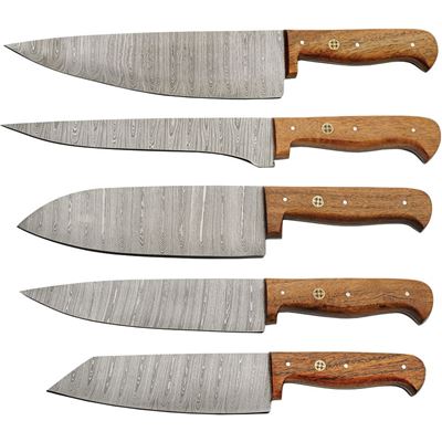 Couteaux de cuisine MOSAIC, lot de 5 pièces, acier DAMAS