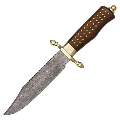 Couteau BRASS PIN BOWIE à lame fixe DAMASCUS