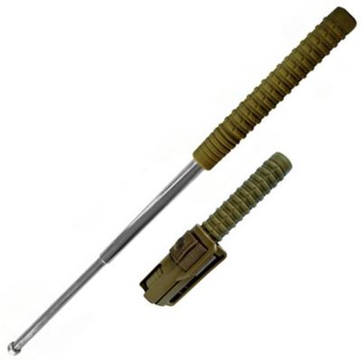 Matraque télescopique 53 cm/21" trempée avec étui BH-54 VERT chrome