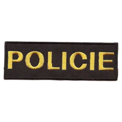 Écusson POLICIE petit NOIR avec fil jaune VELCRO
