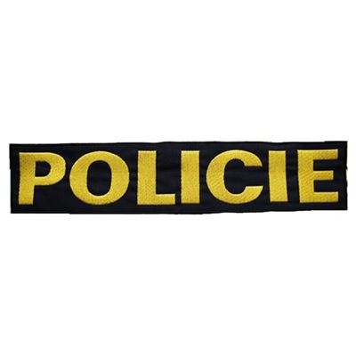 Écusson POLICIE grand format NOIR avec fil VELCRO jaune