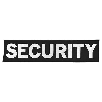 Écusson SECURITY grand NOIR avec fil blanc VELCRO