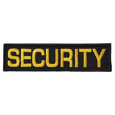 Écusson SECURITY - NOIR avec fil VELCRO jaune