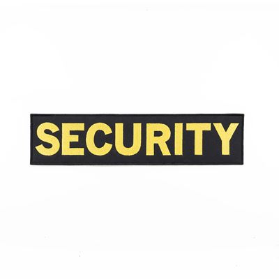 Écusson SECURITY grand NOIR avec fil jaune VELCRO