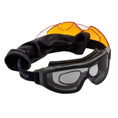 Lunettes tactiques fermées F-Tac avec verres interchangeables et clip RX NOIR