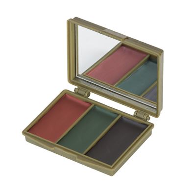 Couleurs de camouflage dans une boîte tricolore avec miroir