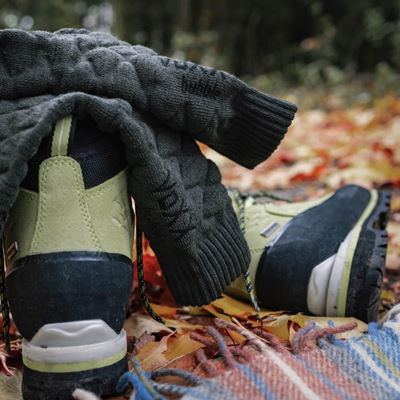 Chaussettes épaisses double épaisseur en laine mérinos FORCE avec ions d'argent VERT VOXX V-1251 2