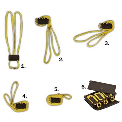 Menottes jetables HT en tissu JAUNE, lot de 5 pièces