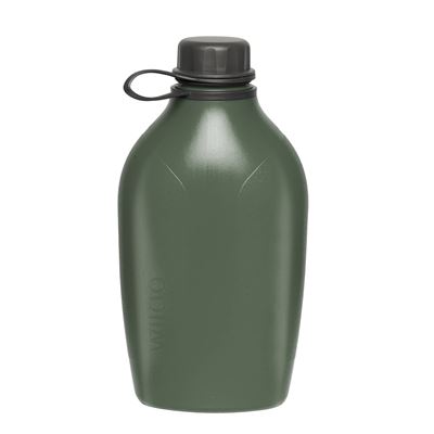 Bouteille en plastique EXPLORER 1 l avec mousqueton - bouchon vert
