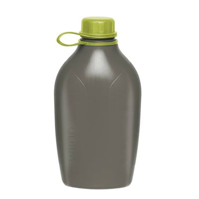 Bouteille en plastique EXPLORER 1 l avec mousqueton - bouchon vert citron