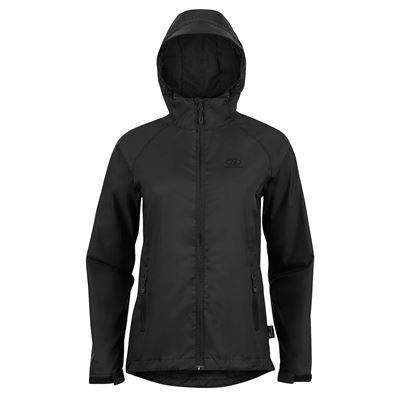 Veste femme STOW & GO imperméable avec capuche, compacte, NOIRE