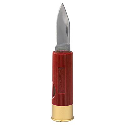Couteau pliant 4 cm SHOTGUN en forme de cartouche de fusil ROUGE