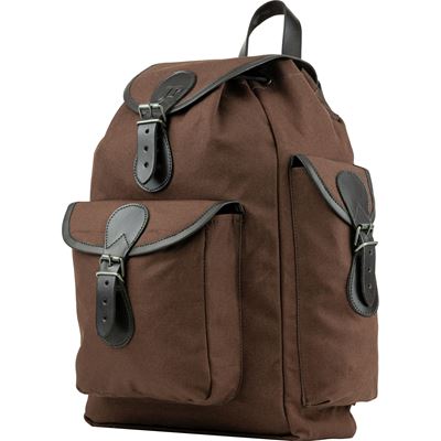Sac à dos TRIP en toile avec accessoires en cuir MARRON
