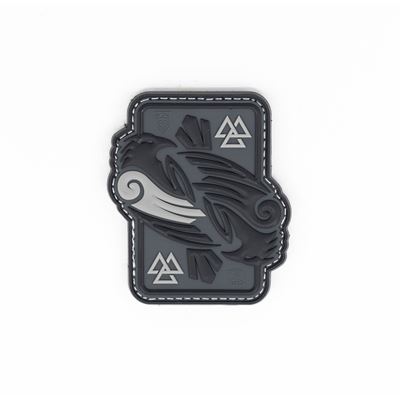 Écusson ODINS RAVEN plastique velcro GRIS