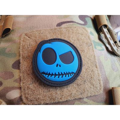 Écusson NIGHTMARE SMILEY plastique GLOW IN THE DARK BLEU