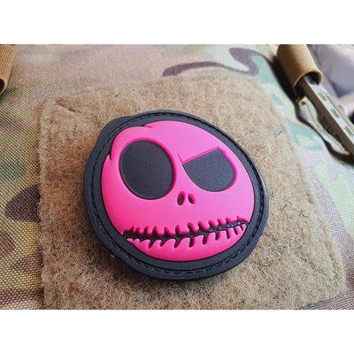 Écusson NIGHTMARE SMILEY plastique GLOW IN THE DARK ROSE