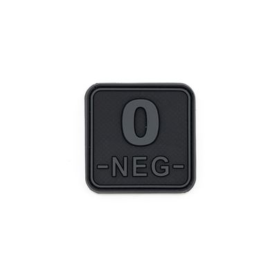 Écusson groupe sanguin 0- NEG plastique velcro NOIR