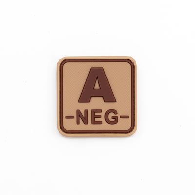 Écusson groupe sanguin A- NEG plastique velcro DESERT