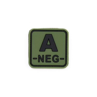 Écusson groupe sanguin A-NEG plastique velcro VERT