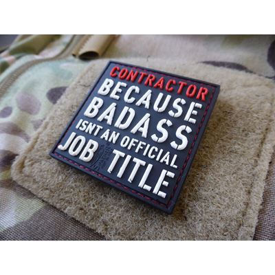 Écusson CONTRACTOR - BADASS en plastique velcro JACKETS TO GO JTG-CP-FC 2