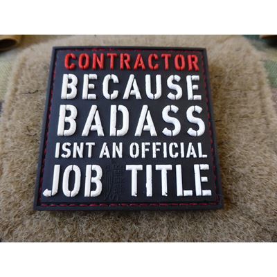 Écusson CONTRACTOR - BADASS en plastique velcro