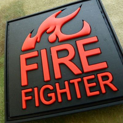 Écusson FIRE FIGHTER plastique NOIR/ROUGE JACKETS TO GO JTG-FIREF-BM 3