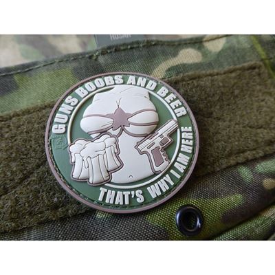 Écusson GUNS BOOBS AND BEER velcro plastique MULTICAM