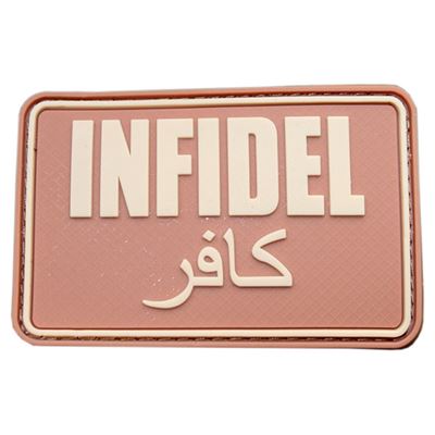 Écusson INFIDEL en plastique, grand format DESERT