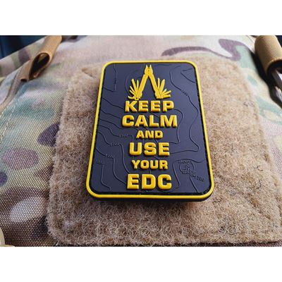 Écusson KEEP CALM AND USE YOUR EDC à velcro NOIR/JAUNE JACKETS TO GO JTG-KCN-SYB 3