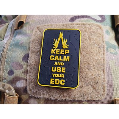 Écusson KEEP CALM AND USE YOUR EDC à velcro NOIR/JAUNE JACKETS TO GO JTG-KCN-SYB 5