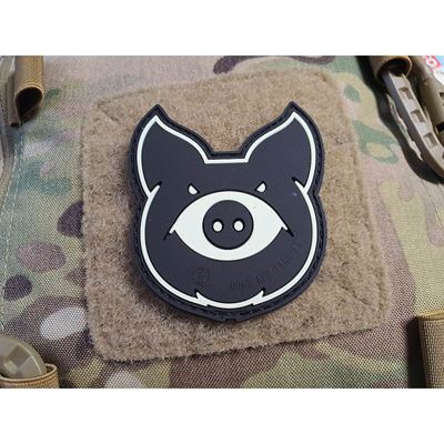 Écusson MONSTER PIG plastique velcro GLOW IN THE DARK