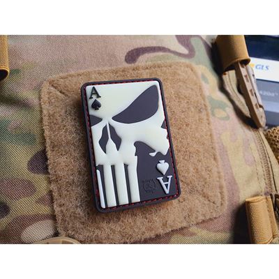Écusson PUNISHER ACE OF SPADES velcro GLOW IN THE DARK revers