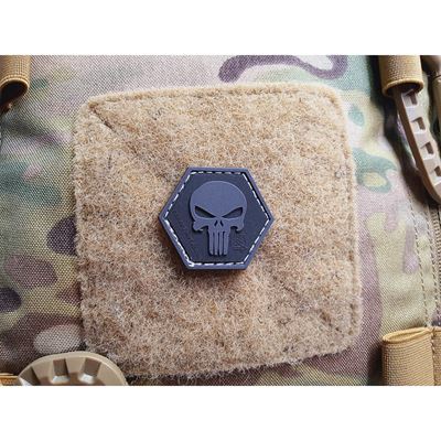 Écusson PUNISHER hexagone velcro plastique NOIR