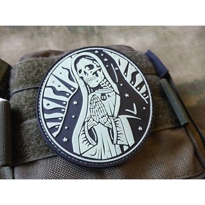 Écusson SANTA MUERTE plastique velcro GLOW IN THE DARK