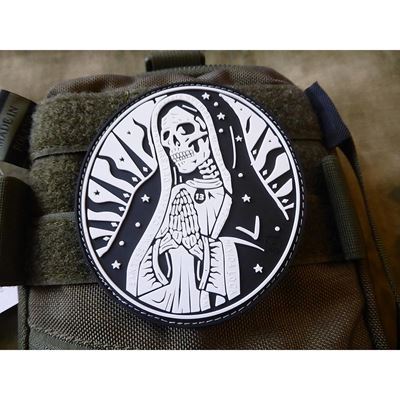 Écusson SANTA MUERTE plastique velcro NOIR/BLANC